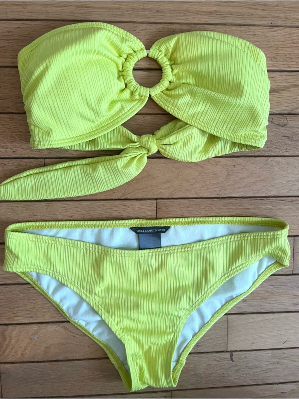 Vince Camuto Bright Lime Trim Swim Top